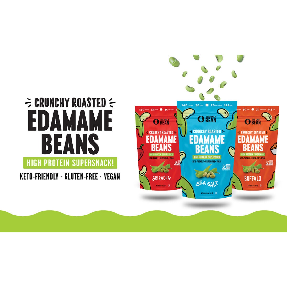 Crunchy Roasted Edamame Beans - Variety Pack (3 Bags)